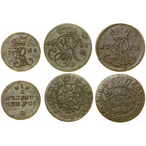Polska, zestaw 3 monet miedzianych