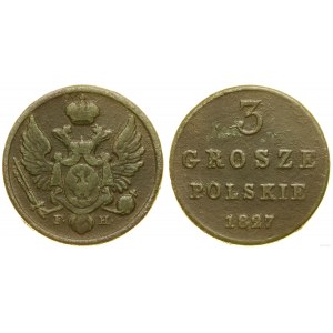 Polonia, 3 grosze polacche, 1827 FH, Varsavia