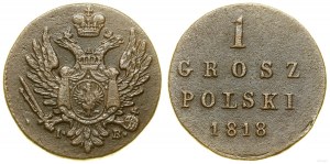 Polonia, 1 grosz polacco, 1818 IB, Varsavia