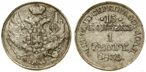 Pologne, 15 kopecks = 1 zloty, 1839 MW, Varsovie