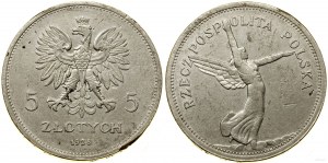 Polonia, 5 zloty, 1928, Bruxelles