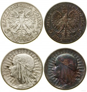 Pologne, 2 x 5 zlotys, 1933, Varsovie