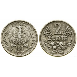 Polonia, 2 zloty, 1959, Varsavia