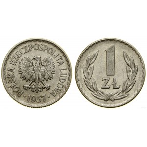 Polonia, 1 zloty, 1957, Varsavia