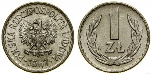 Pologne, 1 zloty, 1967, Varsovie