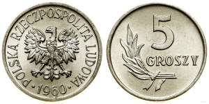Pologne, 5 groszy, 1960, Varsovie