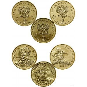 Poland, 3 x 2 gold set, 1997-1999, Warsaw