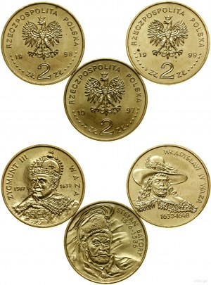 Poland, 3 x 2 gold set, 1997-1999, Warsaw