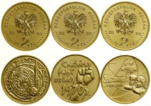 Polska, zestaw 3 x 2 złote, 2000, Warszawa