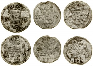 Ducato di Curlandia, serie di 3 due denari, 1578, 1579, 1579, Mitawa