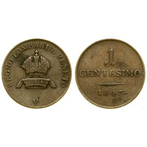 Autriche, 1 centesimo, 1843 V, Venise