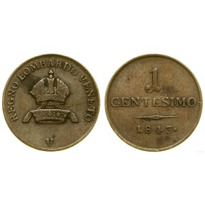 Austria, 1 centesimo, 1843 V, Venice