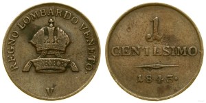 Autriche, 1 centesimo, 1843 V, Venise