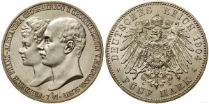 Allemagne, 5 marks, 1904 A, Berlin