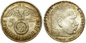 Germany, 5 marks, 1937 A, Berlin