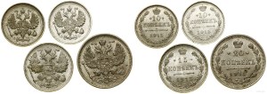 Rosja, zestaw 4 monet z 1915 roku, Petersburg