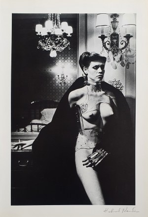 Helmut Newton, Jane Kirby - Avenue Kléber. Paris 1977 from the portfolio ''Special Collection 24 photos lithographs'', 1979.