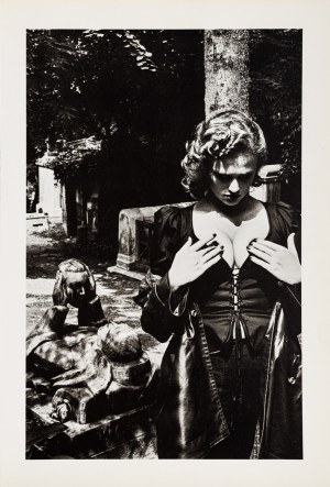 Helmut Newton, Père-Lachaise, Tomb of Talma, Paris, 1977 from the portfolio ''Special Collection 24 photos lithographs'', 1980.
