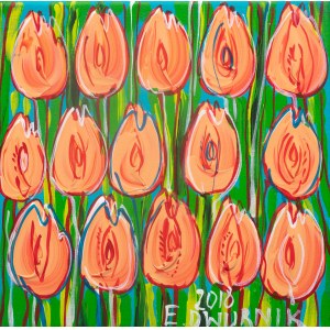 Edward Dwurnik (1943 - 2018), Tónované tulipány, 2018