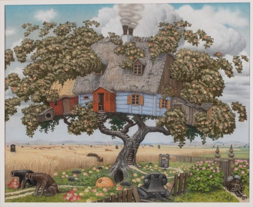 Jacek Yerka (ur. 1952), Rajska jabłoń, 2002