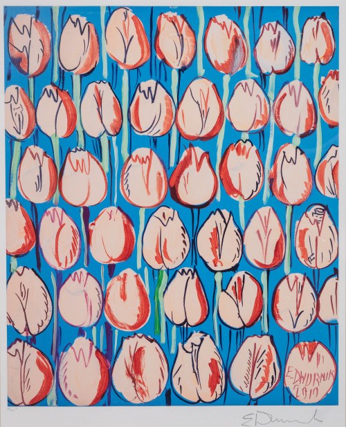 Edward Dwurnik (1943 - 2018), Różowe tulipany, 2016