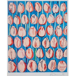 Edward Dwurnik (1943 - 2018), Ružové tulipány, 2016