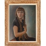 Henryk Berlewi (1894 Varšava - 1967 Paříž), Portrét dívky s copánky, 30. léta 20. století.