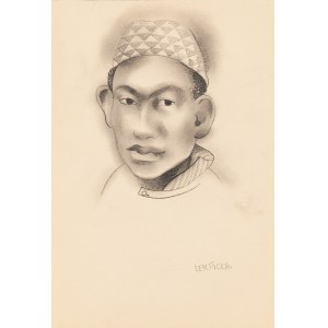 Tamara Lempicka (1894 Moscou - 1980 Cuernavaca, Mexique), Portrait d'un homme coiffé d'un fez, vers 1934