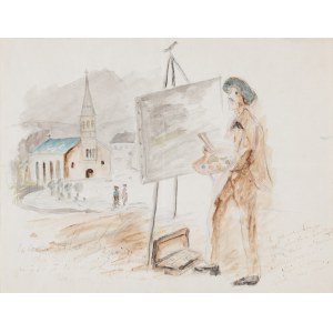 Tadeusz Makowski (1882 Oświęcim - 1932 Paryż), Autoportret z La Comelle, około 1923