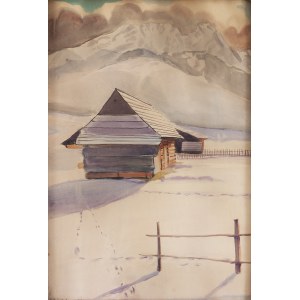 Rafał Malczewski (1892 Krakau - 1965 Montreal), Hochlandhütten mit Blick auf Giewont