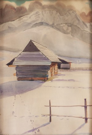 Rafał Malczewski (1892 Kraków - 1965 Montréal), Chalets de montagne avec vue sur Giewont