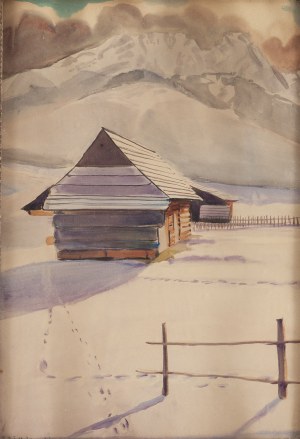 Rafał Malczewski (1892 Cracovia - 1965 Montreal), Cottage delle Highlands con vista su Giewont