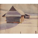 Rafał Malczewski (1892 Kraków - 1965 Montreal), Highlander Huts with a View of Giewont