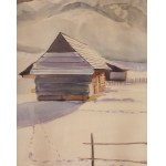 Rafał Malczewski (1892 Kraków - 1965 Montreal), Highlander Huts with a View of Giewont