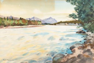 Rafał Malczewski (1892 Cracovia - 1965 Montreal), Paesaggio con lago