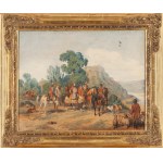 Artur Grottger (1837 Ottyniowice en Podolie - 1867 Amélie-les-Bains), Chasse au faucon (Chasse de Jan III Sobieski au faucon), 1859
