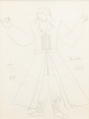 Stanisław Szukalski (1893 Warta u Sieradzu - 1987 Los Angeles), Kostýmní skica, asi 1960