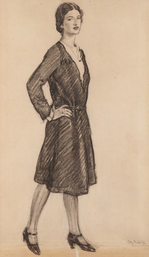 Józef Mehoffer (1869 Ropczyce - 1946 Wadowice), Portrait d'une jeune femme, vers 1925