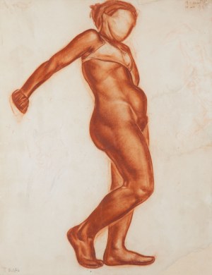 Boleslaw Cybis (1895 Ferme de Massandra en Crimée - 1957 Trenton (New Jersey, USA)), Nu d'une femme debout (Recto) / Nu d'une jeune fille assise (Verso), 1922