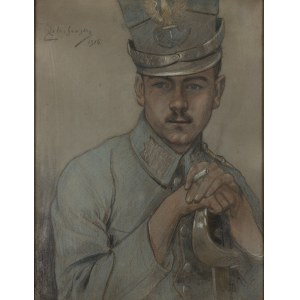 Kacper Żelechowski (1863 Klecza Dolna - 1942 Kraków), Porträt eines Legionärs (Porträt eines Sohnes), 1916