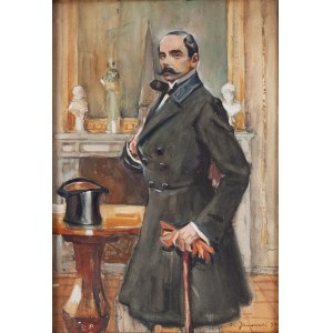 Stanisław Janowski (1866 Cracovie - 1942 Cracovie), Portrait du comte Wilhelm Siemieński à une table, 1892