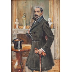 Stanisław Janowski (1866 Krakov - 1942 Krakov), Portrét grófa Wilhelma Siemieńského pri stole, 1892