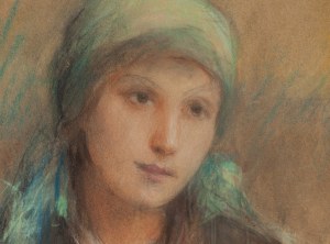 Teodor Axentowicz (1859 Brasov - 1938 Krakau), Porträt eines Mädchens mit Schal, ca. 1928