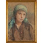 Teodor Axentowicz (1859 Braszow - 1938 Kraków), Portret dziewczyny w chuście, około 1928