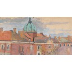 Hanna Rudzka-Cybisowa (1897 Mlawa - 1988 Cracovie), Paysage de Cracovie avec vue sur le dôme de l'église Saint-Pierre et Saint-Paul, 1941