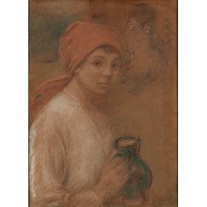 Jozef Szczesny (1885 Rybitwy - 1968 Natolin), Woman with a jug