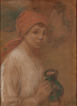 Jozef Szczesny (1885 Rybitwy - 1968 Natolin), Woman with a jug