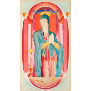 Jan Kaczmarkiewicz (1904 Rawicz - 1989 ), Image of the saint with monstrance