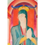 Jan Kaczmarkiewicz (1904 Rawicz - 1989 ), Bildnis des Heiligen mit einer Monstranz
