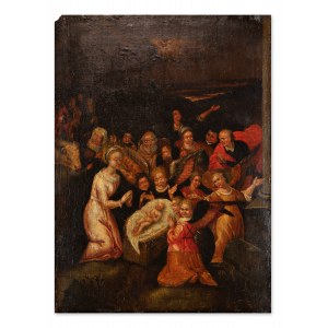17TH CENTURY FLEMISH PAINTER (Flemish) - The birth of Jesus